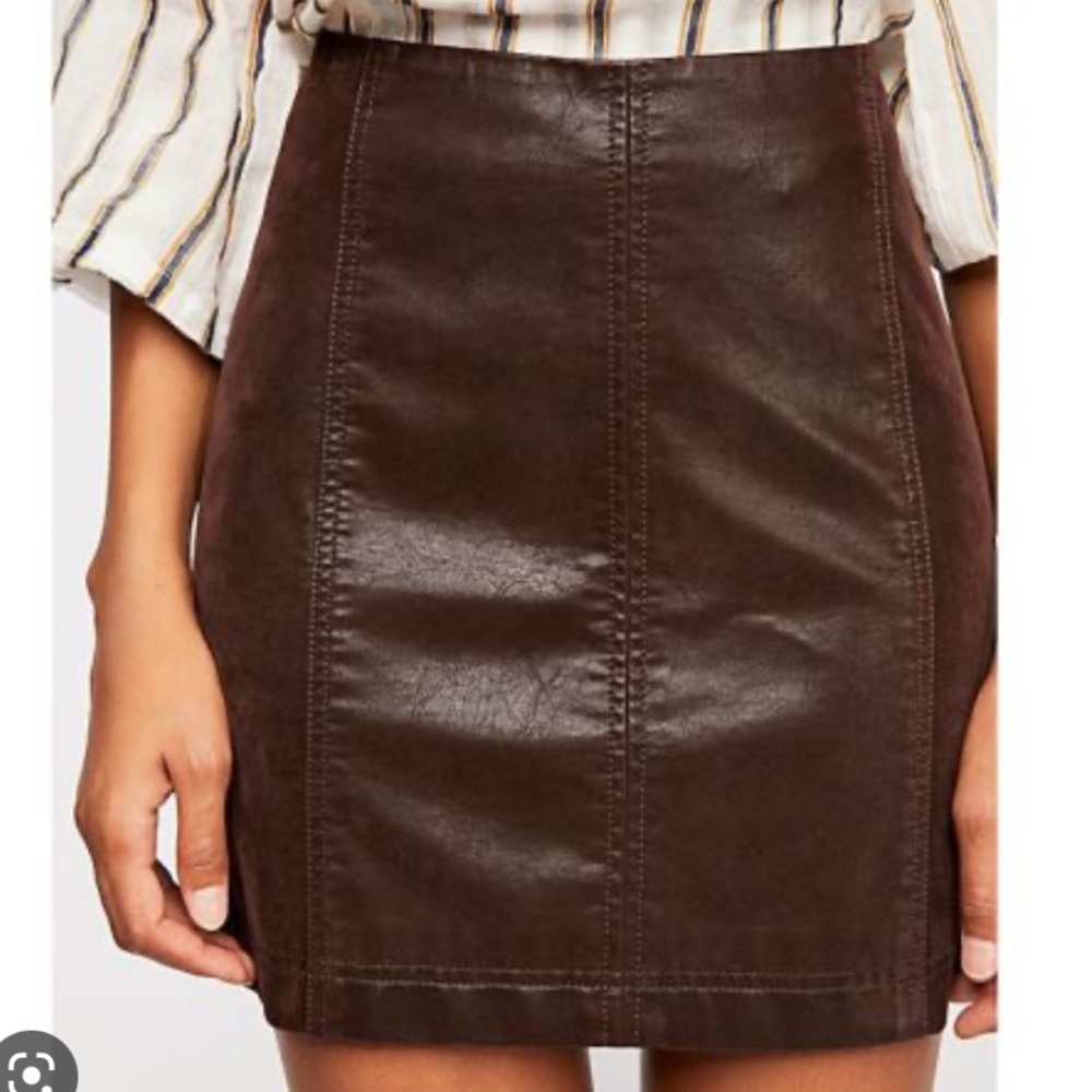 Free People Faux Leather Skirt